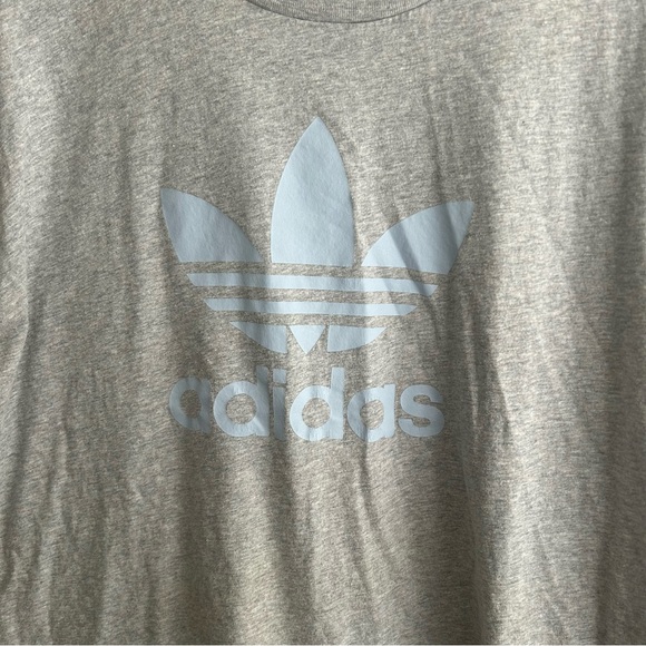 Adidas Originals Gray 100% cotton Boyfriend Rollup Trefoil Short Sleeve Tee - Picture 4 of 8